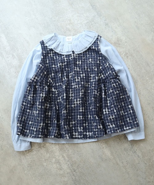 bulle de savon（ビュルデサボン）の「gingham×hana opal ベスト