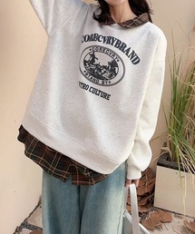 レイヤード裏起毛スウェットプルオーバー