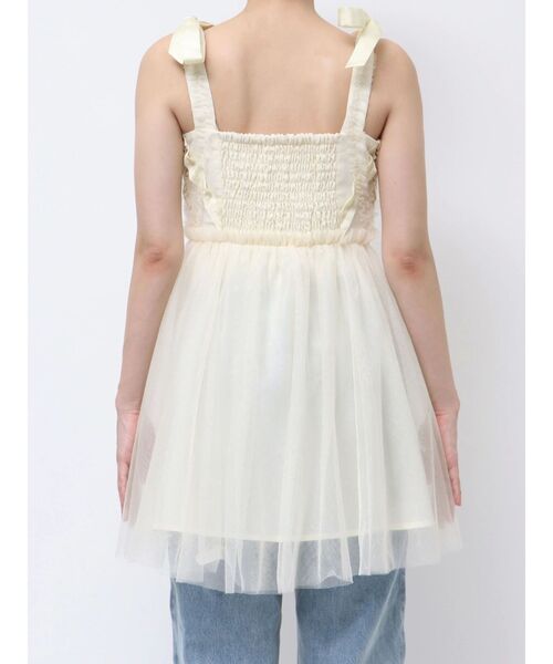 CALNAMUR（カルナムール）の「2WAY LAYERED TAPE RIBBON TULLE TUNIC/2WAYレイヤードテープリボンチュールチュニック（シャツ/ブラウス・レディース・イエロー/オフホワイト/グレー・FREE）」の6枚目の写真