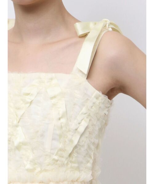 CALNAMUR（カルナムール）の「2WAY LAYERED TAPE RIBBON TULLE TUNIC/2WAYレイヤードテープリボンチュールチュニック（シャツ/ブラウス・レディース・イエロー/オフホワイト/グレー・FREE）」の8枚目の写真