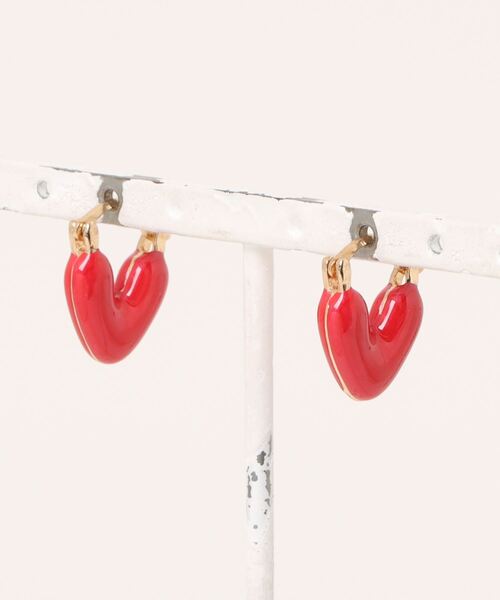 Anthe(アンテ)の「【Anthe】ハートピアス / ant-00009(ピアス(両耳用)・レディース・ブラック/レッド/ホワイト/レオパード・FREE)」の3枚目の写真