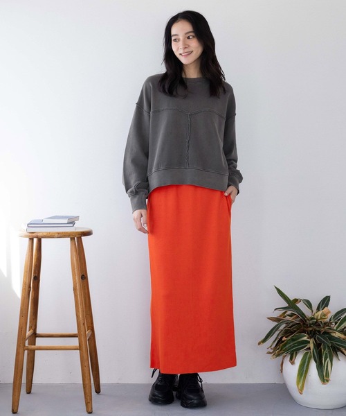 LOWRYS FARM(ローリーズファーム)の「ピグメントリメイクウラケプルオーバー 293629(スウェット・レディース・ブラック/ピンク/アイボリー・FREE)」の9枚目の写真