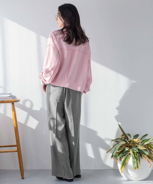 LOWRYS FARM(ローリーズファーム)の「ピグメントリメイクウラケプルオーバー 293629(スウェット・レディース・ブラック/ピンク/アイボリー・FREE)」の16枚目の写真