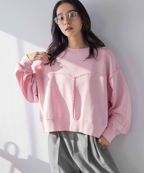 LOWRYS FARM(ローリーズファーム)の「ピグメントリメイクウラケプルオーバー 293629(スウェット・レディース・ブラック/ピンク/アイボリー・FREE)」の17枚目の写真