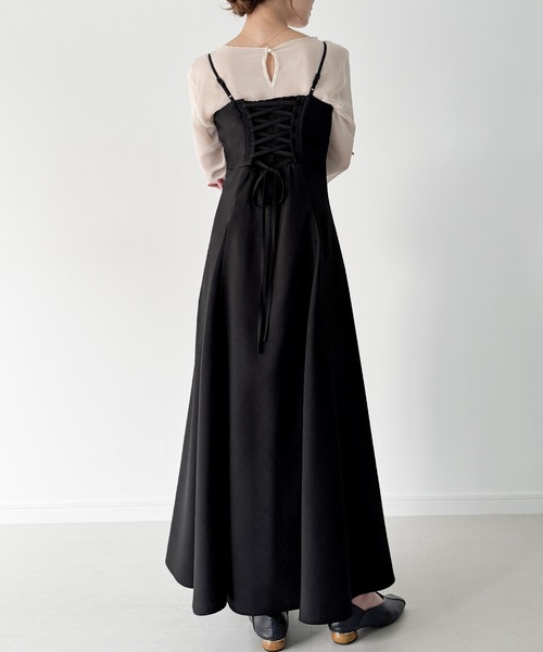 セール】バックレースアップフレアキャミワンピース[高身長サイズMT/低