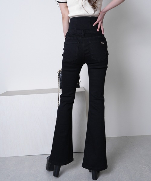 LIPSERVICE（リップサービス）の「センタースリットフレアデニムパンツ（デニムパンツ・レディース・グレー/インディゴブルー/ブルー系その他/ブラック・S/M/XS）」の16枚目の写真