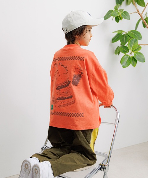 BAYFLOW（ベイフロー）の「[綿100%]アソートプリントBIGロンT(KIDS)（Tシャツ/カットソー・キッズ・オレンジ/アイボリー/ブルー・110cm/120cm/130cm/140cm/150cm）」の5枚目の写真