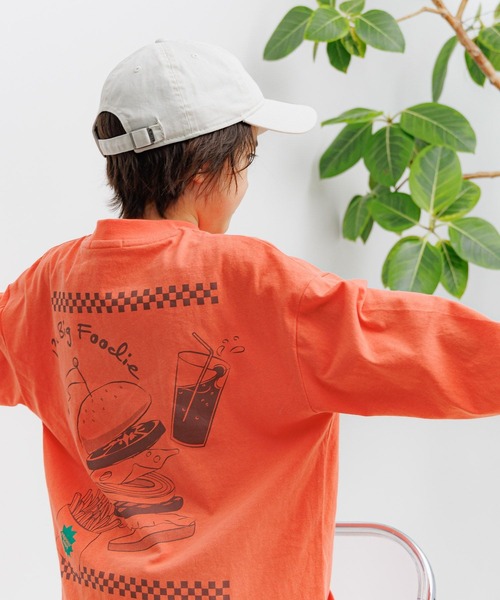 BAYFLOW（ベイフロー）の「[綿100%]アソートプリントBIGロンT(KIDS)（Tシャツ/カットソー・キッズ・オレンジ/アイボリー/ブルー・110cm/120cm/130cm/140cm/150cm）」の9枚目の写真