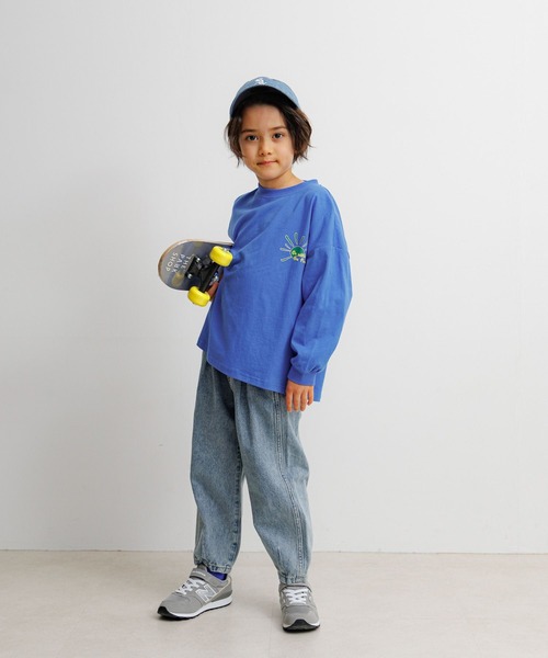 BAYFLOW（ベイフロー）の「[綿100%]アソートプリントBIGロンT(KIDS)（Tシャツ/カットソー・キッズ・オレンジ/アイボリー/ブルー・110cm/120cm/130cm/140cm/150cm）」の17枚目の写真