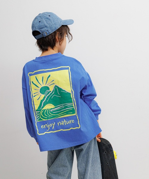 BAYFLOW（ベイフロー）の「[綿100%]アソートプリントBIGロンT(KIDS)（Tシャツ/カットソー・キッズ・オレンジ/アイボリー/ブルー・110cm/120cm/130cm/140cm/150cm）」の20枚目の写真