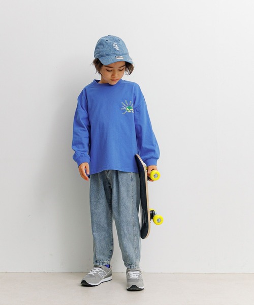 BAYFLOW（ベイフロー）の「[綿100%]アソートプリントBIGロンT(KIDS)（Tシャツ/カットソー・キッズ・オレンジ/アイボリー/ブルー・110cm/120cm/130cm/140cm/150cm）」の21枚目の写真