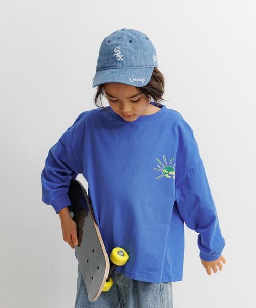 BAYFLOW（ベイフロー）の「[綿100%]アソートプリントBIGロンT(KIDS)（Tシャツ/カットソー・キッズ・オレンジ/アイボリー/ブルー・110cm/120cm/130cm/140cm/150cm）」の22枚目の写真