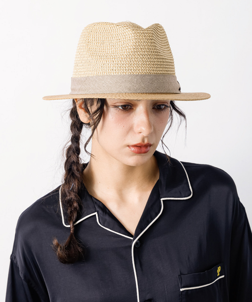 Ruben（ルーベン）の「【RUBEN/ルーベン】 TWOTONE FLAT HAT/ツートンフラットハット/フェドラハット/ユニセックス（ハット・メンズ・ブラック/ベージュ/グレー・フリー）」の3枚目の写真