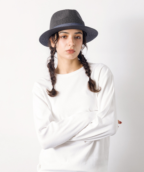 Ruben（ルーベン）の「【RUBEN/ルーベン】 TWOTONE FLAT HAT/ツートンフラットハット/フェドラハット/ユニセックス（ハット・メンズ・ブラック/ベージュ/グレー・フリー）」の4枚目の写真