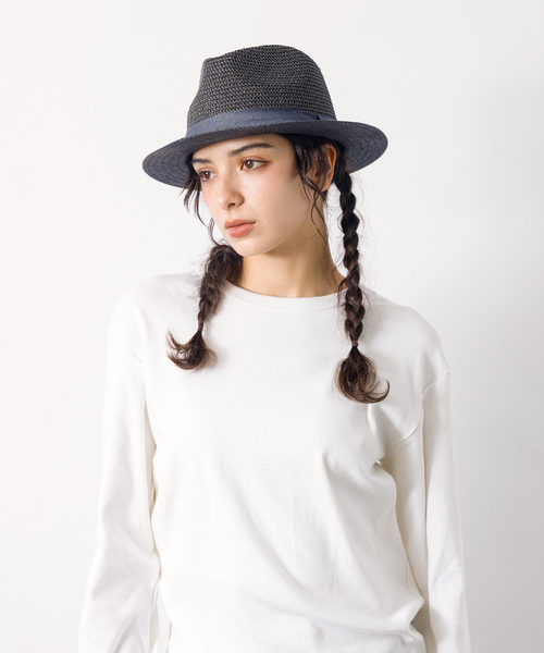 Ruben（ルーベン）の「【RUBEN/ルーベン】 TWOTONE FLAT HAT/ツートンフラットハット/フェドラハット/ユニセックス（ハット・メンズ・ブラック/ベージュ/グレー・フリー）」の5枚目の写真