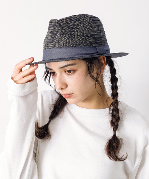 Ruben（ルーベン）の「【RUBEN/ルーベン】 TWOTONE FLAT HAT/ツートンフラットハット/フェドラハット/ユニセックス（ハット・メンズ・ブラック/ベージュ/グレー・フリー）」の6枚目の写真