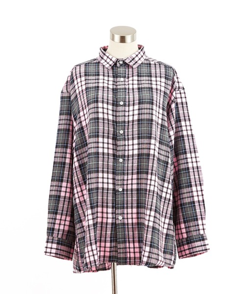 a.p.o.v.（エーピーオービー）の「a.p.o.v. 合成皮革エルボーパッチチェックネルシャツ（シャツ/ブラウス・メンズ・ブラック/ミント/ピンク・ONESIZE）」の15枚目の写真