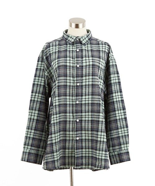 a.p.o.v.（エーピーオービー）の「a.p.o.v. 合成皮革エルボーパッチチェックネルシャツ（シャツ/ブラウス・メンズ・ブラック/ミント/ピンク・ONESIZE）」の14枚目の写真