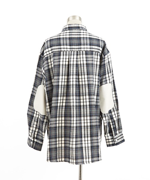a.p.o.v.（エーピーオービー）の「a.p.o.v. 合成皮革エルボーパッチチェックネルシャツ（シャツ/ブラウス・メンズ・ブラック/ミント/ピンク・ONESIZE）」の10枚目の写真