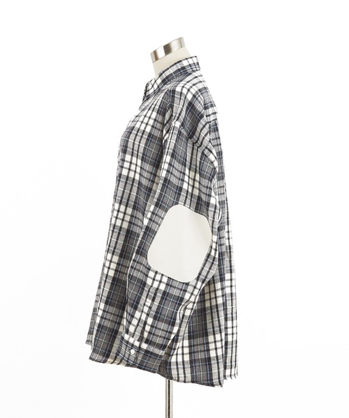a.p.o.v.（エーピーオービー）の「a.p.o.v. 合成皮革エルボーパッチチェックネルシャツ（シャツ/ブラウス・メンズ・ブラック/ミント/ピンク・ONESIZE）」の11枚目の写真