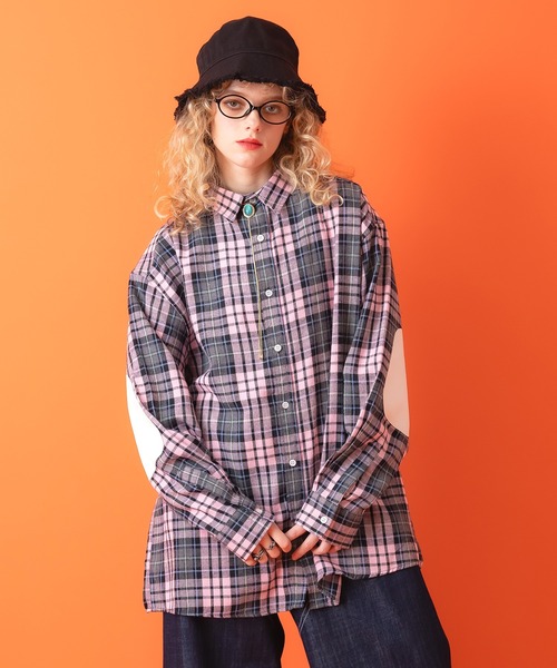 a.p.o.v.（エーピーオービー）の「a.p.o.v. 合成皮革エルボーパッチチェックネルシャツ（シャツ/ブラウス・メンズ・ブラック/ミント/ピンク・ONESIZE）」の17枚目の写真