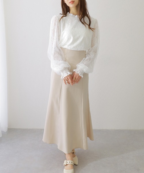 Lace Ladies(レースレディース)の「キャンディスリーブ ラウンドネック 総レース 長袖 ブラウス(シャツ/ブラウス・レディース・アイボリー/ピンク/ホワイト/ブラック・FREE/S)」の17枚目の写真