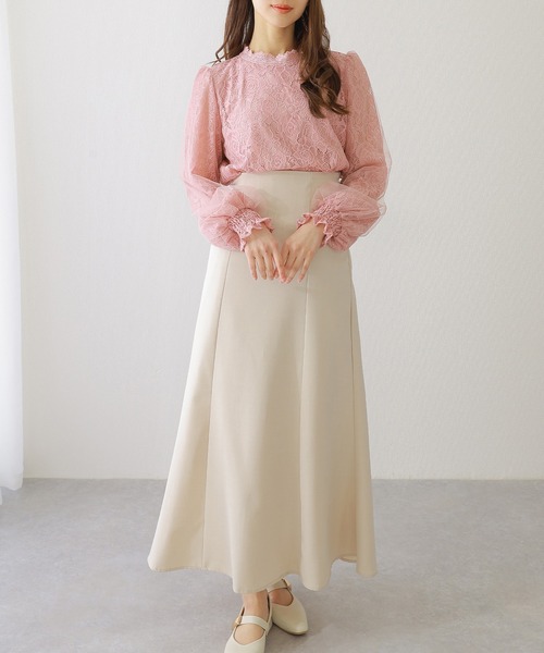 Lace Ladies(レースレディース)の「キャンディスリーブ ラウンドネック 総レース 長袖 ブラウス(シャツ/ブラウス・レディース・アイボリー/ピンク/ホワイト/ブラック・FREE/S)」の21枚目の写真