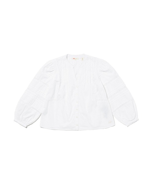 【新品】heveフィンスリーブブラウス　ホワイト Heve フィンスリーブ BL ブラウス ホワイト