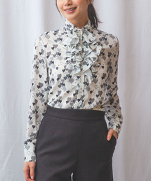 NARACAMICIE | 【NARACAMICIE】ハート柄長袖フリルブラウス(シャツ/ブラウス)