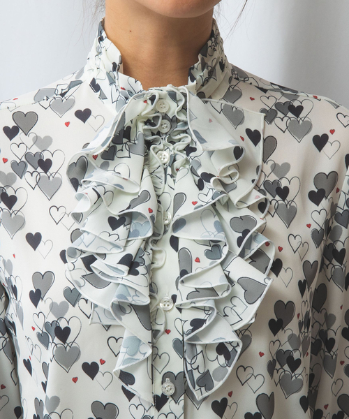 NARACAMICIE(ナラカミーチェ)の「【NARACAMICIE】ハート柄長袖フリルブラウス(シャツ/ブラウス・レディース・ブルー/ホワイト・M/L/S/XL/XXL/XXXL(150))」の16枚目の写真
