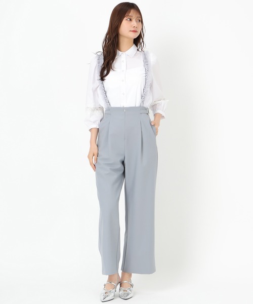 MISCH MASCH（ミッシュマッシュ）の「チュールサスペンダーワイドパンツ（スラックス・レディース・ネイビー/ブルー・S/M）」の3枚目の写真