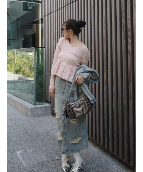 rienda(リエンダ)の「サイドオープンレイヤードデニムスカート 春服 夏服(デニムスカート・レディース・ライトブルー/ブルー・X-SMALL/MEDIUM/SMALL)」の16枚目の写真