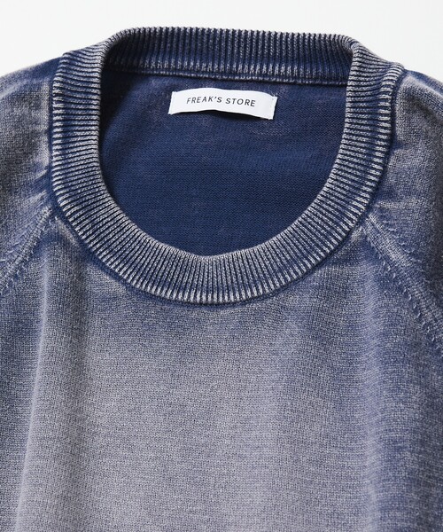 FREAK'S STORE(フリークスストア)の「FREAK’S STORE/フリークスストア ヴィンテージライク ハードブリーチ加工 クルーネックニット/HARD BLEACH CREW NECK KNIT(ニット/セーター・メンズ・ブルー/ブラック/オリーブ・MEDIUM/LARGE)」の5枚目の写真