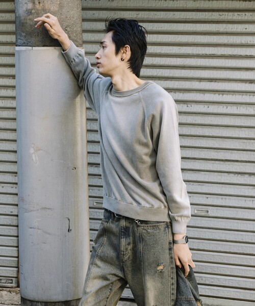 FREAK'S STORE(フリークスストア)の「FREAK’S STORE/フリークスストア ヴィンテージライク ハードブリーチ加工 クルーネックニット/HARD BLEACH CREW NECK KNIT(ニット/セーター・メンズ・ブルー/ブラック/オリーブ・MEDIUM/LARGE)」の22枚目の写真