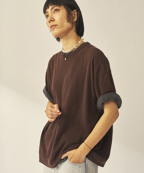 Whim Gazette(ウィムガゼット)の「【GEMINI】ニットTシャツ(ニット/セーター・レディース・ピンク/チャコールグレー/ブラウン・FREE)」の20枚目の写真