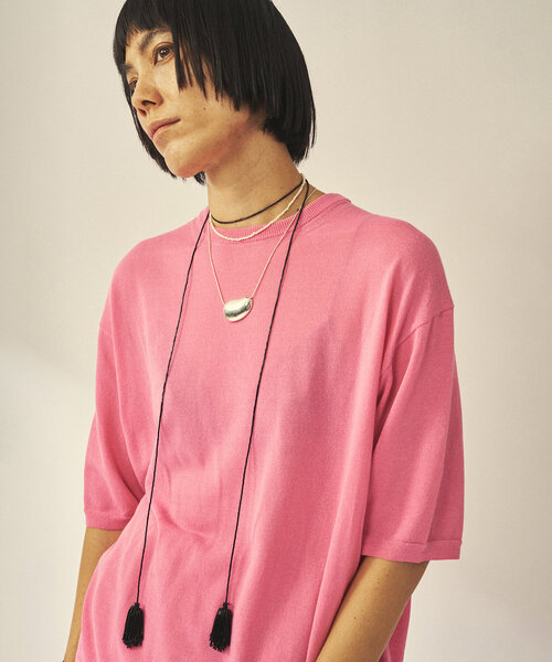Whim Gazette(ウィムガゼット)の「【GEMINI】ニットTシャツ(ニット/セーター・レディース・ピンク/チャコールグレー/ブラウン・FREE)」の6枚目の写真