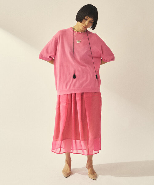Whim Gazette(ウィムガゼット)の「【GEMINI】ニットTシャツ(ニット/セーター・レディース・ピンク/チャコールグレー/ブラウン・FREE)」の13枚目の写真