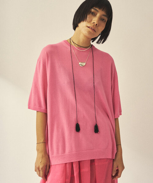 Whim Gazette(ウィムガゼット)の「【GEMINI】ニットTシャツ(ニット/セーター・レディース・ピンク/チャコールグレー/ブラウン・FREE)」の14枚目の写真