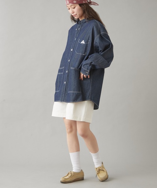 GEVACO（ゲバコ）の「【GEVACO】6ozショールカラーデニムワークシャツ（シャツ/ブラウス・レディース・ブルー/ネイビー・LARGE/MEDIUM）」の3枚目の写真