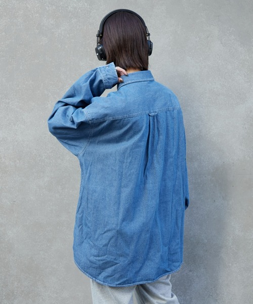 GEVACO（ゲバコ）の「【GEVACO】6ozショールカラーデニムワークシャツ（シャツ/ブラウス・レディース・ブルー/ネイビー・LARGE/MEDIUM）」の9枚目の写真