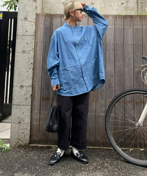 GEVACO（ゲバコ）の「【GEVACO】6ozショールカラーデニムワークシャツ（シャツ/ブラウス・レディース・ブルー/ネイビー・LARGE/MEDIUM）」の11枚目の写真