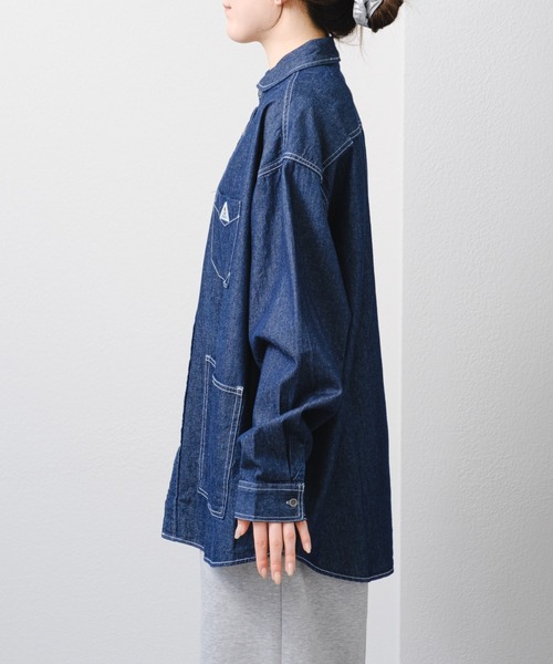 GEVACO（ゲバコ）の「【GEVACO】6ozショールカラーデニムワークシャツ（シャツ/ブラウス・レディース・ブルー/ネイビー・LARGE/MEDIUM）」の15枚目の写真