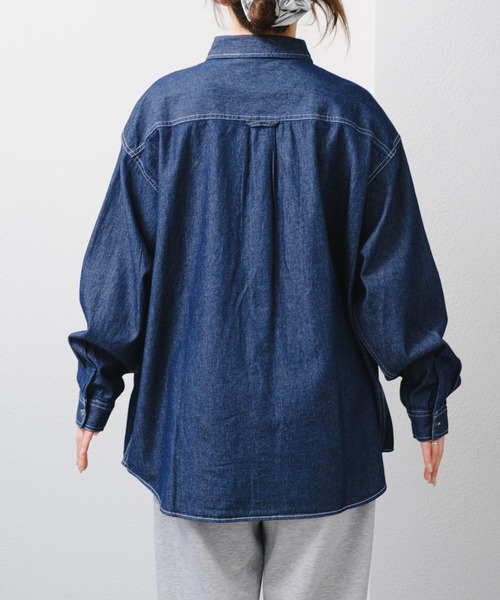 GEVACO（ゲバコ）の「【GEVACO】6ozショールカラーデニムワークシャツ（シャツ/ブラウス・レディース・ブルー/ネイビー・LARGE/MEDIUM）」の16枚目の写真