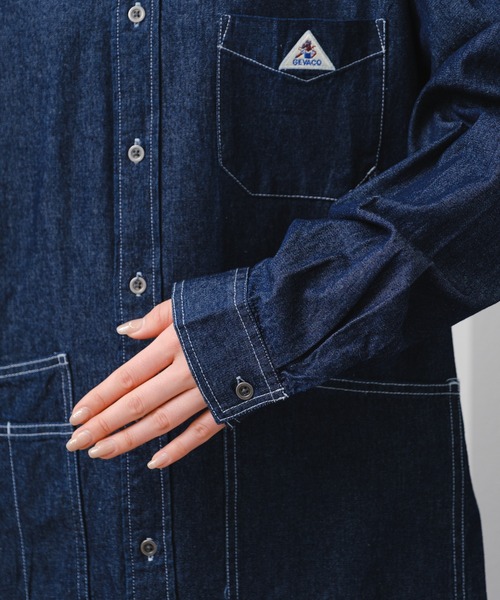 GEVACO（ゲバコ）の「【GEVACO】6ozショールカラーデニムワークシャツ（シャツ/ブラウス・レディース・ブルー/ネイビー・LARGE/MEDIUM）」の18枚目の写真