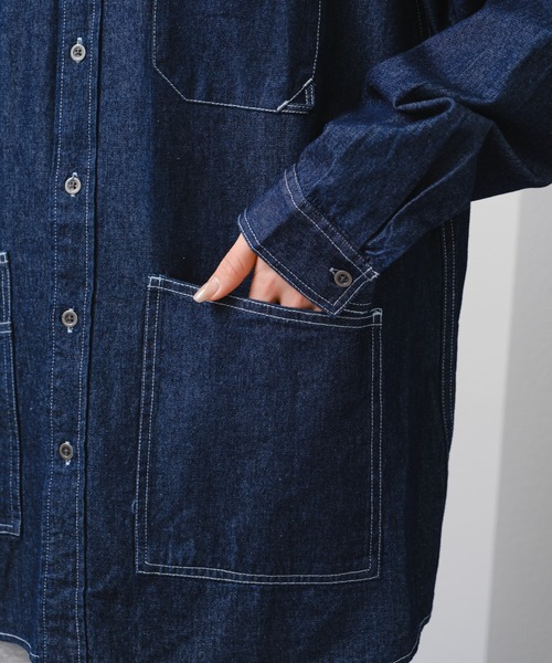 GEVACO（ゲバコ）の「【GEVACO】6ozショールカラーデニムワークシャツ（シャツ/ブラウス・レディース・ブルー/ネイビー・LARGE/MEDIUM）」の20枚目の写真