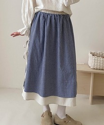 ギンガムチェックロングスカート