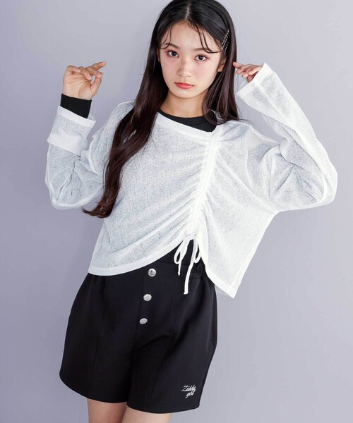 セール】【 ニコ☆プチ 掲載 】肩あきTシャツ＆シャーリング