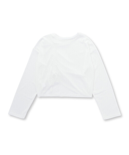 ZIDDY（ジディ）の「【 ニコ☆プチ 掲載 】肩あきTシャツ＆シャーリングトップセット(130~160cm)（セットアップ・キッズ・ホワイト/グリーン・FREE/130cm/140cm/150cm）」の7枚目の写真