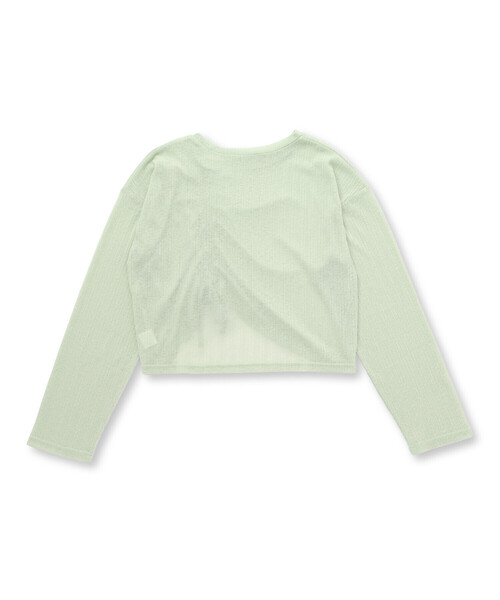 ZIDDY（ジディ）の「【 ニコ☆プチ 掲載 】肩あきTシャツ＆シャーリングトップセット(130~160cm)（セットアップ・キッズ・ホワイト/グリーン・FREE/130cm/140cm/150cm）」の9枚目の写真