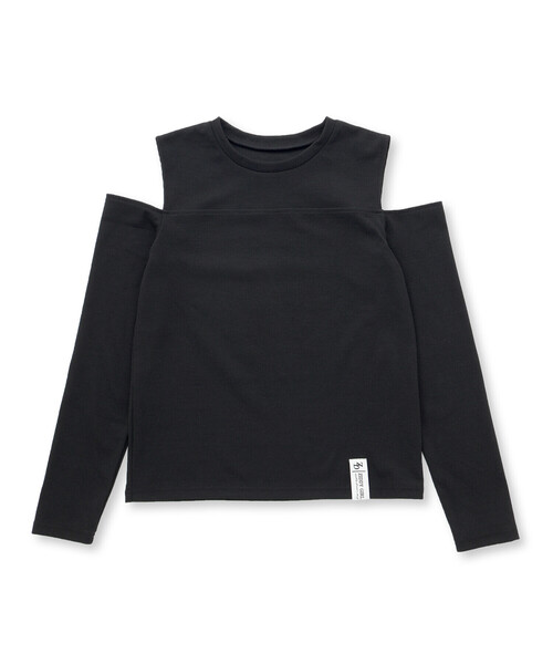 ZIDDY（ジディ）の「【 ニコ☆プチ 掲載 】肩あきTシャツ＆シャーリングトップセット(130~160cm)（セットアップ・キッズ・ホワイト/グリーン・FREE/130cm/140cm/150cm）」の10枚目の写真